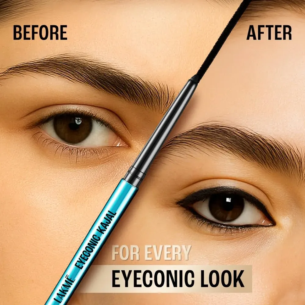 LAKMÉ Eyeconic Black Kajal 0.35 g (Combo Pack of 2) Matte Kohl Liner in a Twist Up Pencil - Waterproof|| Smudge Proof & Long Lasting Eye Makeup alternate image